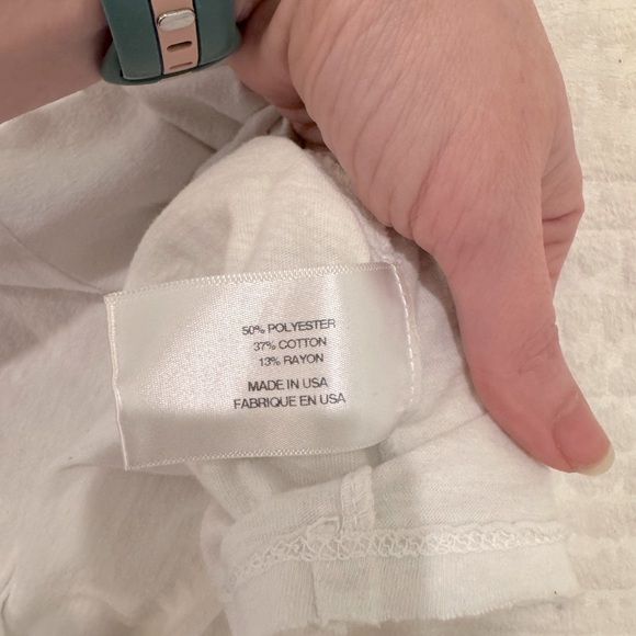 Pam & Gela white graphic crew tank with rhinestones on lips - Picture 7 of 8